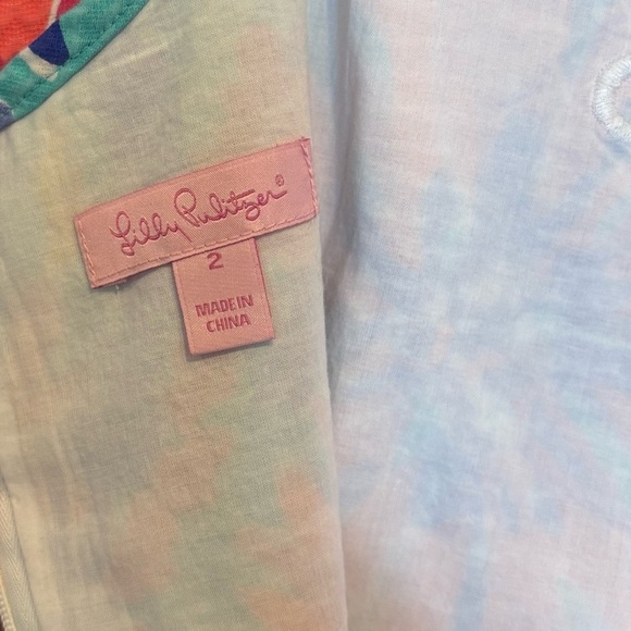 Lilly Pulitzer Ember Aqua Trippin and Sippin Shift Dress Size 2 - Picture 6 of 7